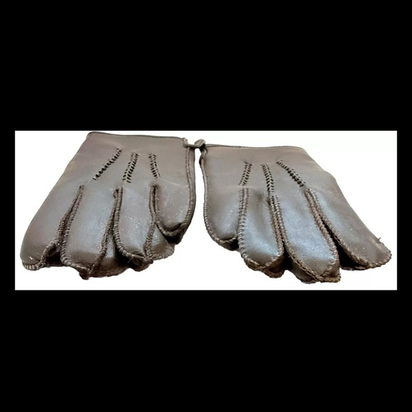 Avon Women’s Vintage Dark Brown Winter Gloves w/Stitching Design Thermal Lining - Picture 8 of 10